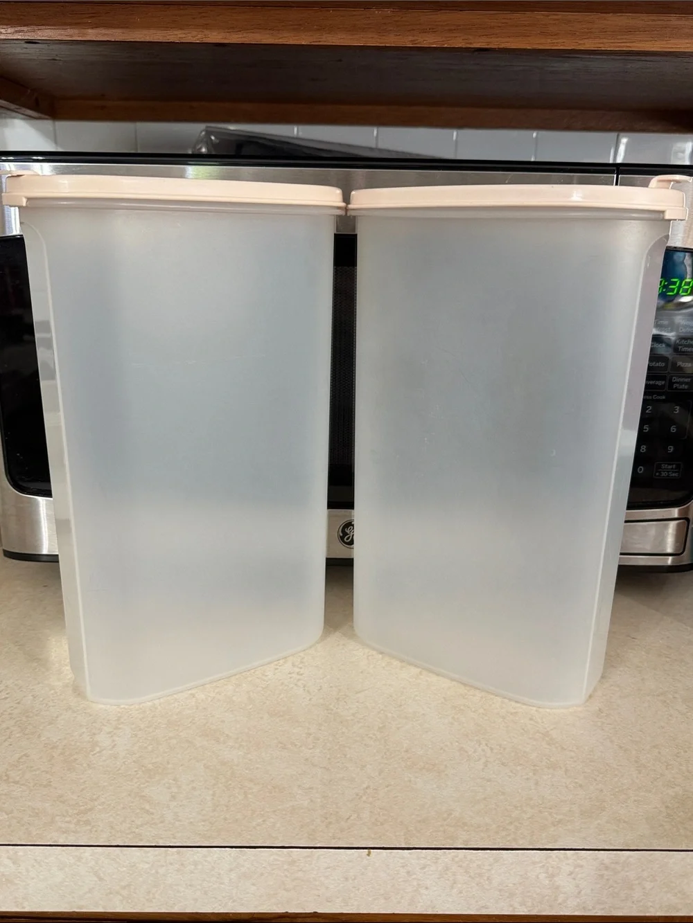 Tupperware Modular Mates #5 Frosted White Pantry Canister Duo
